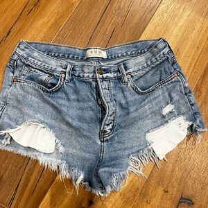 Frayed Denim Tube Top